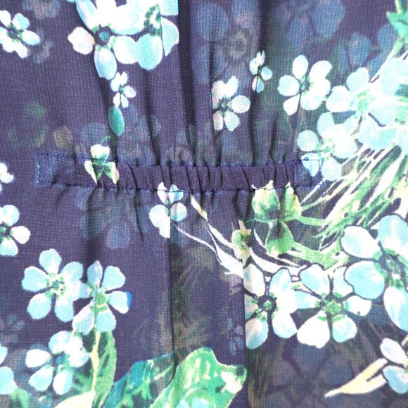 J.Jill Sheer Tunic Top Swim Coverup‎ EUC Sz XL Floral Cinch Back Waist V Neck - Picture 5 of 8